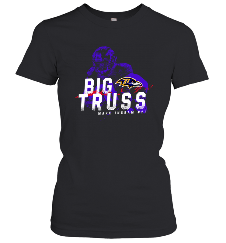 Big Truss Mark Ingram #21 Baltimore Ravens Shirt Women's T-Shirt - PrimaryTee Big Truss Mark Ingram #21 Baltimore Ravens Shirt Women's T-Shirt - PrimaryTee