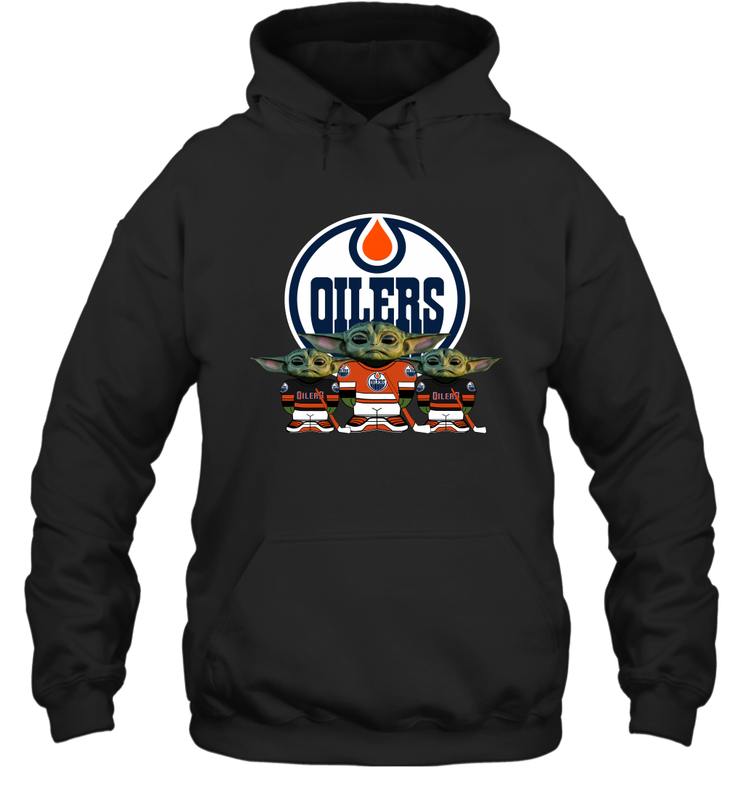 Edmonton Oilers Star Wars Logo Baby Yoda Hoodie - PrimaryTee Edmonton Oilers Star Wars Logo Baby Yoda Hoodie - PrimaryTee
