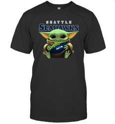 Baby Yoda Loves The Seattle Seahawks Star Wars NFL Shirts Men's T-Shirt - PrimaryTee Baby Yoda Loves The Seattle Seahawks Star Wars NFL Shirts Men's T-Shirt - PrimaryTee