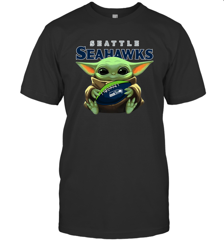 Baby Yoda Loves The Seattle Seahawks Star Wars NFL Shirts Men's T-Shirt - PrimaryTee Baby Yoda Loves The Seattle Seahawks Star Wars NFL Shirts Men's T-Shirt - PrimaryTee