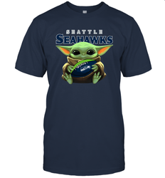 Baby Yoda Loves The Seattle Seahawks Star Wars NFL Shirts Men's T-Shirt - PrimaryTee Baby Yoda Loves The Seattle Seahawks Star Wars NFL Shirts Men's T-Shirt - PrimaryTee