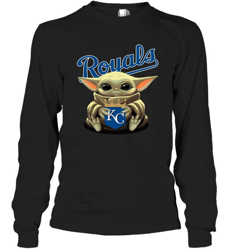 Baby Yoda Hugs The Kansas City Royals Shirts Long Sleeve T-Shirt - PrimaryTee Baby Yoda Hugs The Kansas City Royals Shirts Long Sleeve T-Shirt - PrimaryTee