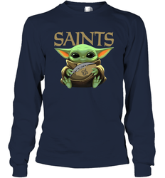 Baby Yoda Loves The New Orleans Saints Star Wars NFL Shirts Long Sleeve T-Shirt - PrimaryTee Baby Yoda Loves The New Orleans Saints Star Wars NFL Shirts Long Sleeve T-Shirt - PrimaryTee