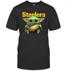 Baby Yoda Loves The Pittsburgh Steelers Star Wars NFL Shirts Men's T-Shirt - PrimaryTee Baby Yoda Loves The Pittsburgh Steelers Star Wars NFL Shirts Men's T-Shirt - PrimaryTee