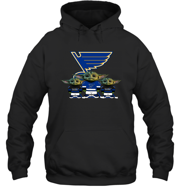 St Louis Blues Star Wars Logo Baby Yoda Hoodie - PrimaryTee St Louis Blues Star Wars Logo Baby Yoda Hoodie - PrimaryTee