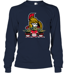 Ottawa Senators Star Wars Logo Baby Yoda Long Sleeve T-Shirt - PrimaryTee