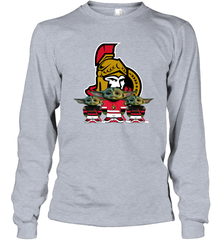 Ottawa Senators Star Wars Logo Baby Yoda Long Sleeve T-Shirt - PrimaryTee