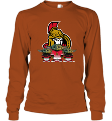 Ottawa Senators Star Wars Logo Baby Yoda Long Sleeve T-Shirt - PrimaryTee