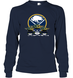 Buffalo Sabres Star Wars Logo Baby Yoda Long Sleeve T-Shirt - PrimaryTee