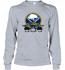Buffalo Sabres Star Wars Logo Baby Yoda Long Sleeve T-Shirt - PrimaryTee