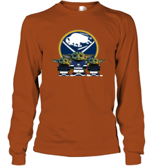 Buffalo Sabres Star Wars Logo Baby Yoda Long Sleeve T-Shirt - PrimaryTee