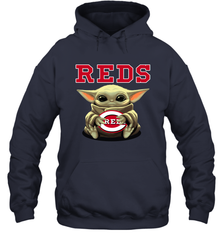 Baby Yoda Hugs The Cincinnati Reds Shirts Hoodie - PrimaryTee