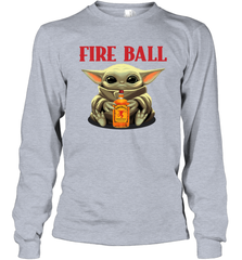 Baby Yoda Hugs Fireball Bottle Star Wars Shirts Long Sleeve T-Shirt - PrimaryTee