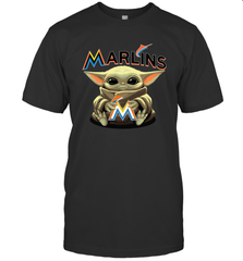 Baby Yoda Hugs The Miami Marlins Shirts Men's T-Shirt - PrimaryTee