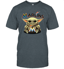 Baby Yoda Hugs The Miami Marlins Shirts Men's T-Shirt - PrimaryTee