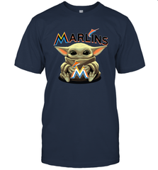 Baby Yoda Hugs The Miami Marlins Shirts Men's T-Shirt - PrimaryTee