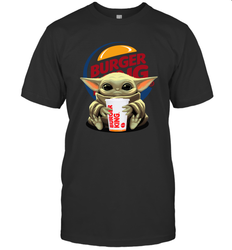 Baby Yoda Hugs Burger King Cup Star Wars Shirts Men's T-Shirt - PrimaryTee
