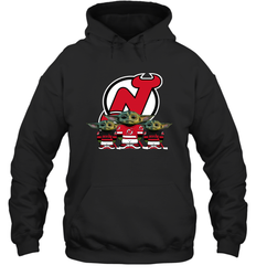 New Jersey Devils Star Wars Logo Baby Yoda Hoodie - PrimaryTee