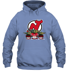 New Jersey Devils Star Wars Logo Baby Yoda Hoodie - PrimaryTee