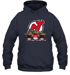 New Jersey Devils Star Wars Logo Baby Yoda Hoodie - PrimaryTee