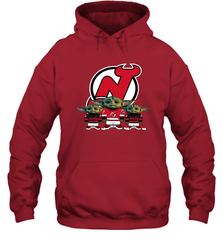 New Jersey Devils Star Wars Logo Baby Yoda Hoodie - PrimaryTee