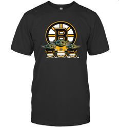 Boston Bruins Star Wars Logo Baby Yoda Men's T-Shirt - PrimaryTee