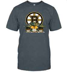 Boston Bruins Star Wars Logo Baby Yoda Men's T-Shirt - PrimaryTee