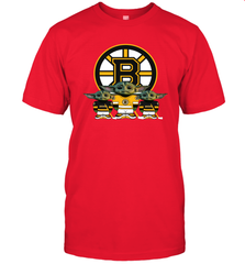 Boston Bruins Star Wars Logo Baby Yoda Men's T-Shirt - PrimaryTee