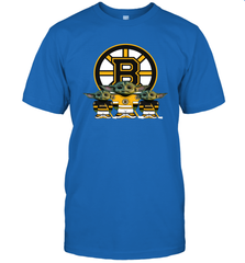 Boston Bruins Star Wars Logo Baby Yoda Men's T-Shirt - PrimaryTee