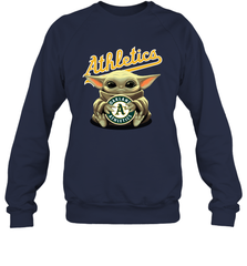 Baby Yoda Hugs The Oakland Athletics Shirts Sweatshirt - PrimaryTee