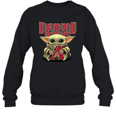 Baby Yoda Hugs The Arizona Diamondbacks Shirts Sweatshirt - PrimaryTee