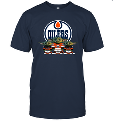 Edmonton Oilers Star Wars Logo Baby Yoda Men's T-Shirt - PrimaryTee