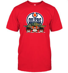 Edmonton Oilers Star Wars Logo Baby Yoda Men's T-Shirt - PrimaryTee