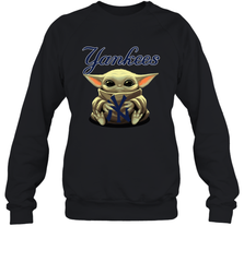 Baby Yoda Hugs The New York Yankees Shirts Sweatshirt - PrimaryTee