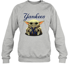 Baby Yoda Hugs The New York Yankees Shirts Sweatshirt - PrimaryTee