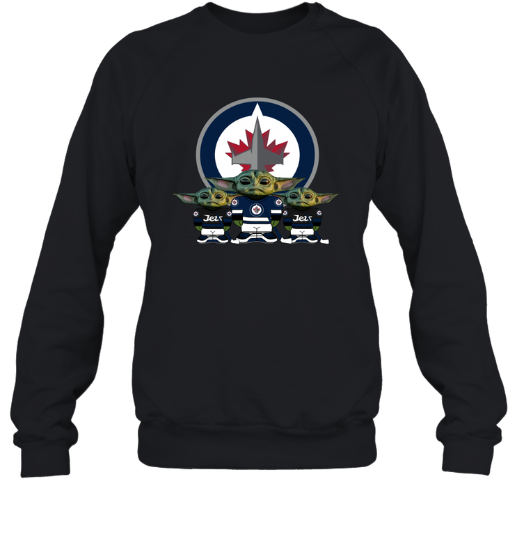 Winnipeg Jets Star Wars Logo Baby Yoda Sweatshirt - PrimaryTee