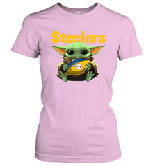 Baby Yoda Loves The Pittsburgh Steelers Star Wars NFL Shirts Women's T-Shirt - PrimaryTee