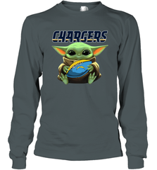 Baby Yoda Loves The Los Angeles Chargers Star Wars NFL Shirts Long Sleeve T-Shirt - PrimaryTee