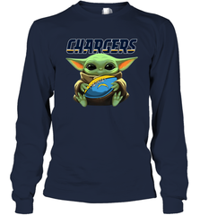 Baby Yoda Loves The Los Angeles Chargers Star Wars NFL Shirts Long Sleeve T-Shirt - PrimaryTee