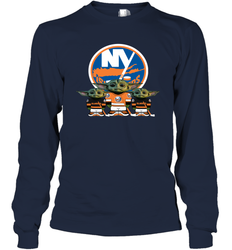 New York Islanders Star Wars Logo Baby Yoda Long Sleeve T-Shirt - PrimaryTee