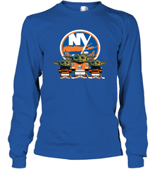 New York Islanders Star Wars Logo Baby Yoda Long Sleeve T-Shirt - PrimaryTee