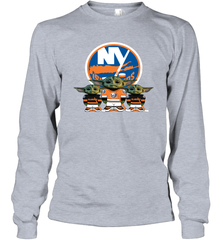 New York Islanders Star Wars Logo Baby Yoda Long Sleeve T-Shirt - PrimaryTee