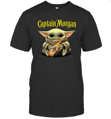 Baby Yoda Hugs Captain Morgan Bottle Star Wars Shirts Men's T-Shirt - PrimaryTee