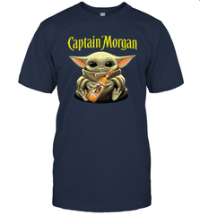 Baby Yoda Hugs Captain Morgan Bottle Star Wars Shirts Men's T-Shirt - PrimaryTee