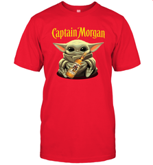 Baby Yoda Hugs Captain Morgan Bottle Star Wars Shirts Men's T-Shirt - PrimaryTee