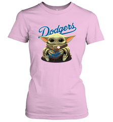 Baby Yoda Hugs The Los Angeles Dodgers Shirts Women's T-Shirt - PrimaryTee