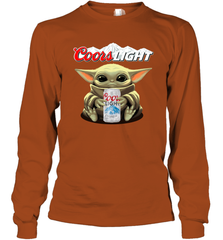Baby Yoda Hugs Coors Light Beer Star Wars Shirts Long Sleeve T-Shirt - PrimaryTee