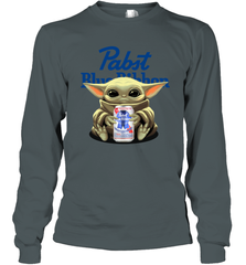 Baby Yoda Hugs Pabst Blue Ribbon Beer Can Star Wars Shirts Long Sleeve T-Shirt - PrimaryTee