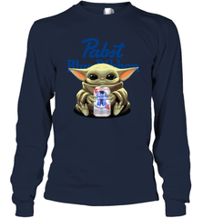 Baby Yoda Hugs Pabst Blue Ribbon Beer Can Star Wars Shirts Long Sleeve T-Shirt - PrimaryTee