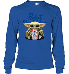 Baby Yoda Hugs Pabst Blue Ribbon Beer Can Star Wars Shirts Long Sleeve T-Shirt - PrimaryTee